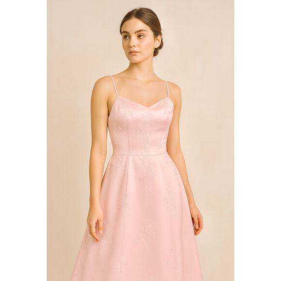 Vintage 90s Y2K Romantic Pink Maxi Formal Dress Beaded Layered Satin Gown SMALL - Picture 2 of 14